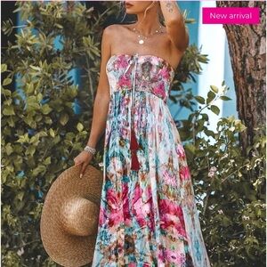 Strapless maxi dress